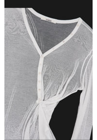 Korean Verso Henley V-neck Top (Instock)