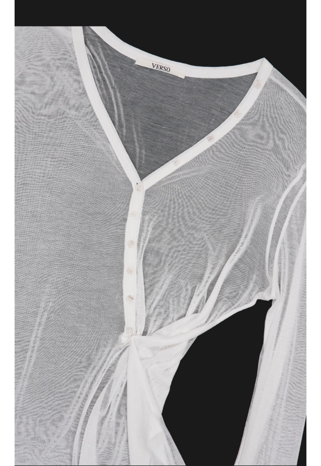 Korean Verso Henley V-neck Top (Instock)