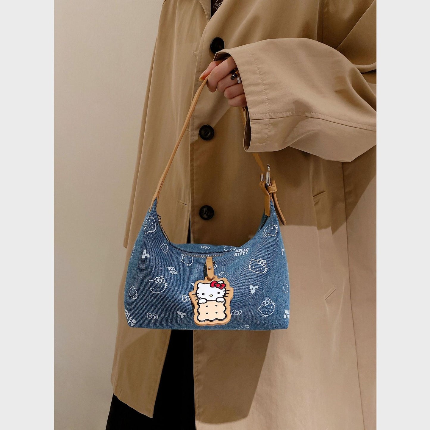 Kelly Designs Hello Kitty Denim Colors Shoulder Bag – Y2K Style(Preorder)