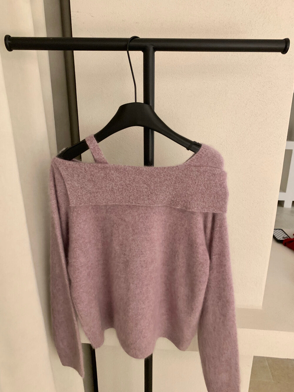 Kelly Designs 95.8% Wool Asymmetric Off-Shoulder Knit Sweater (Instock)