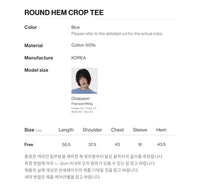 Korean Brand AMES Round Hem Crop Tee White (Preorder)