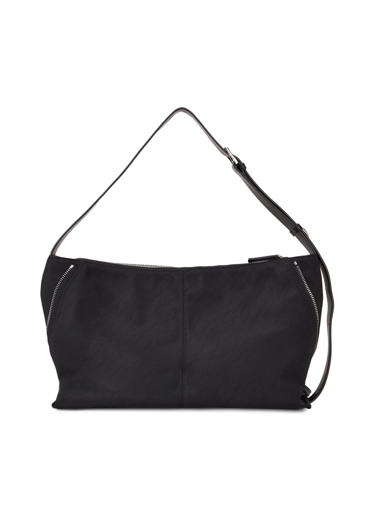 Matin Kim SIDE ZIPPER FABRIC SHOULDER BAG IN BLACK (Instock)