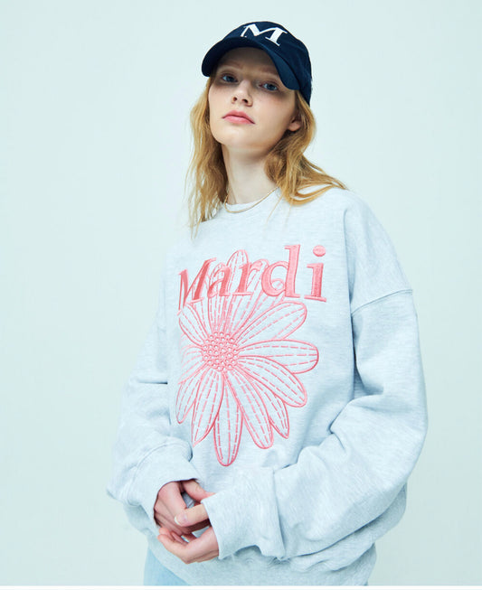 Mardi Mercredi SWEATSHIRT FLOWERMARDI NEEDLEWORK_HEATHER CORAL(Preorder)