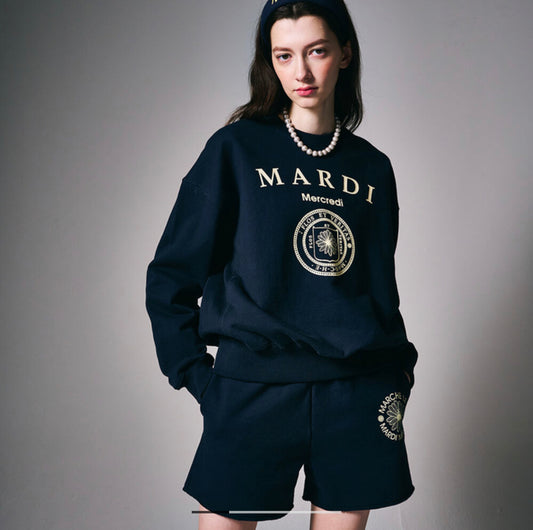 Mardi Mercredi Univ_NAVY IVORY SWEATSHIRT(Preorder)