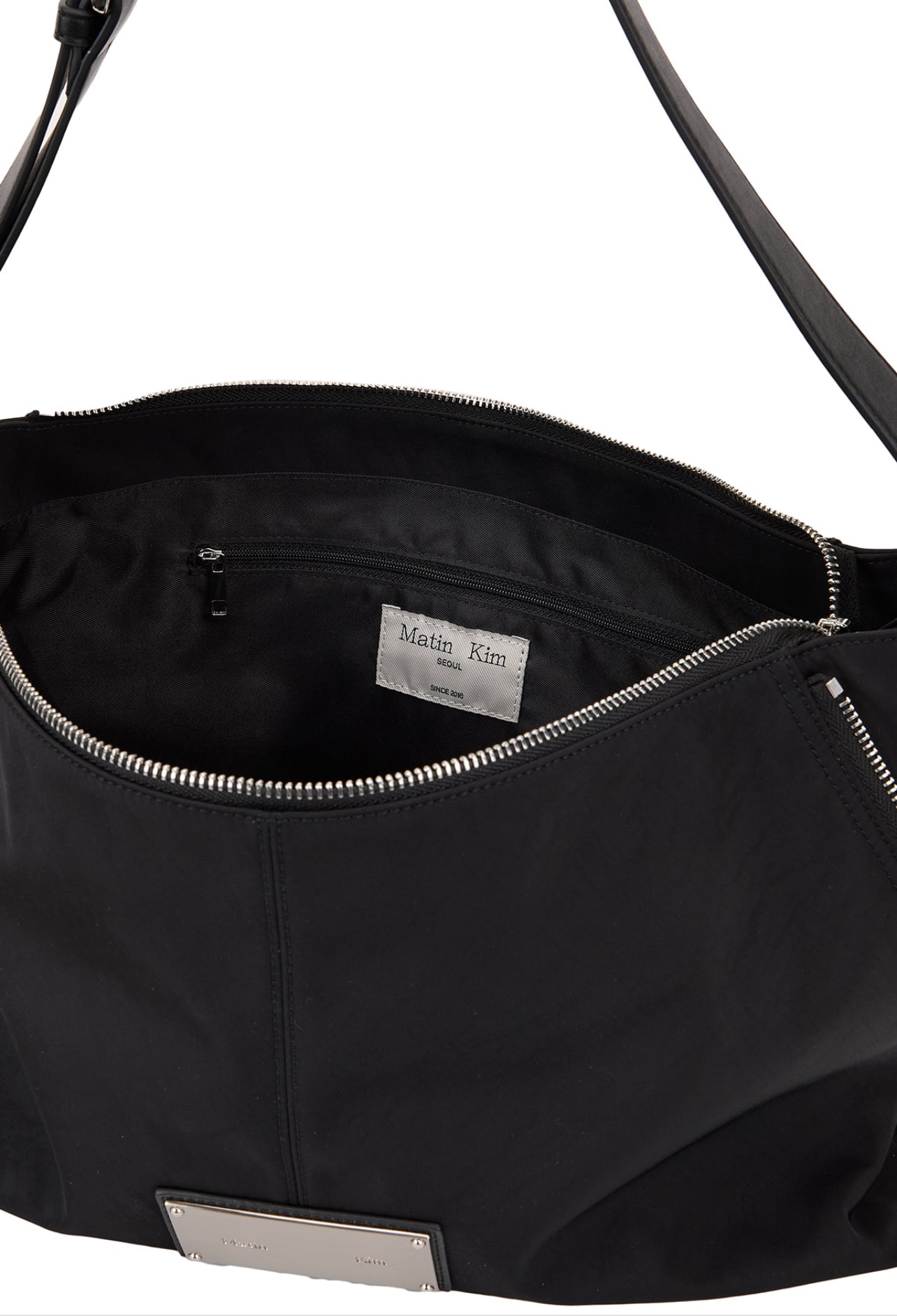 Matin Kim SIDE ZIPPER FABRIC SHOULDER BAG IN BLACK (Instock)