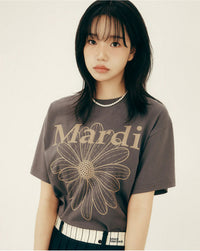 Mardi Mercredi TSHIRT FLOWERMARDI_CHARCOAL TAUPE (Preorder)