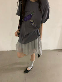 Korean APM Collection Eggplants Tshirt - 2 colors (Instock)