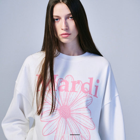 Mardi Mercredi PINK WHITE SWEATSHIRT FLOWERMARDI(Preorder)