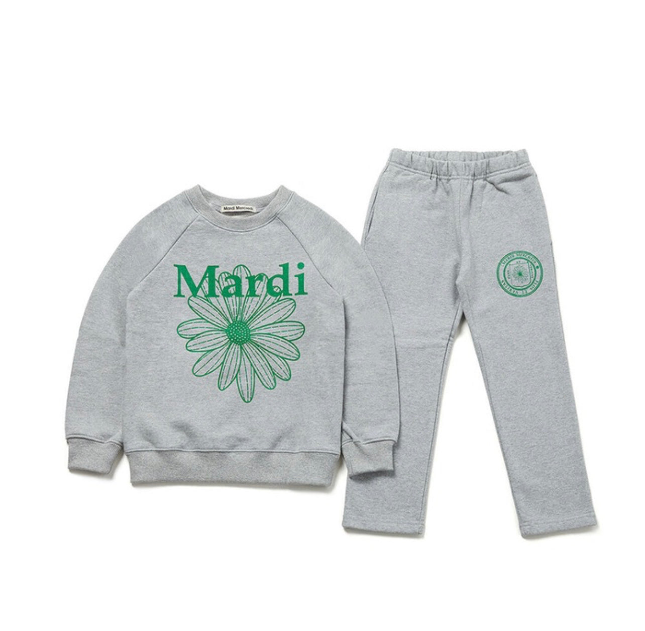 Mardi Mercredi Kids Sweatshirt Setup Flowermardi_Grey Green(Preorder)