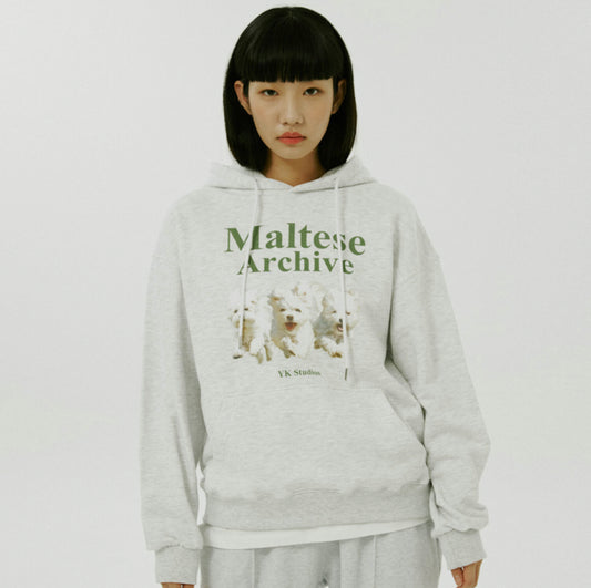 Waikei Maltese Archive Hoodie_Melange White(Preorder)