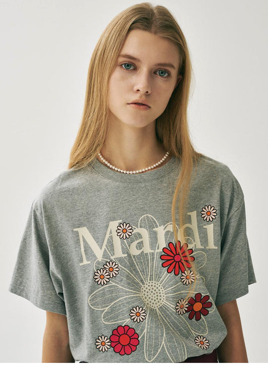 Mardi Mercredi TSHIRT FLOWERMARDI BLOSSOM_GREY IVORY(Preorder)