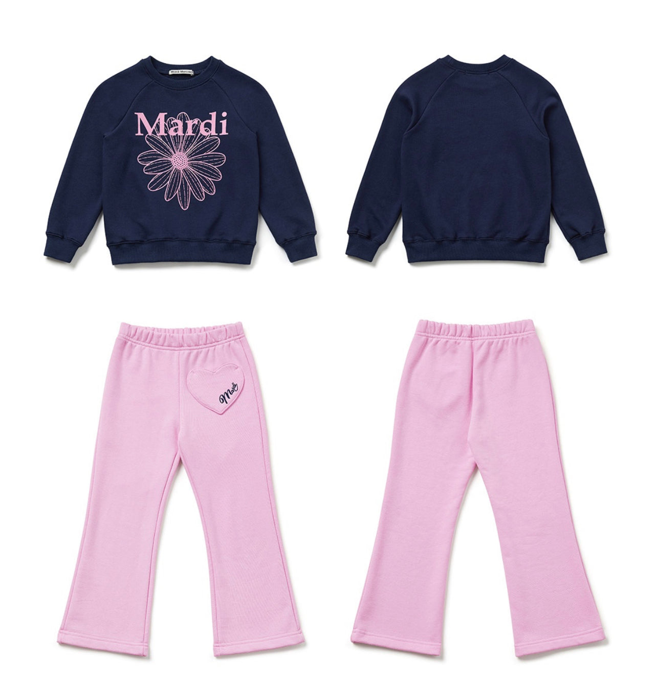 Mardi Mercredi Kids Sweatshirt Setup Flowermardi_Navy Pink(Preorder)