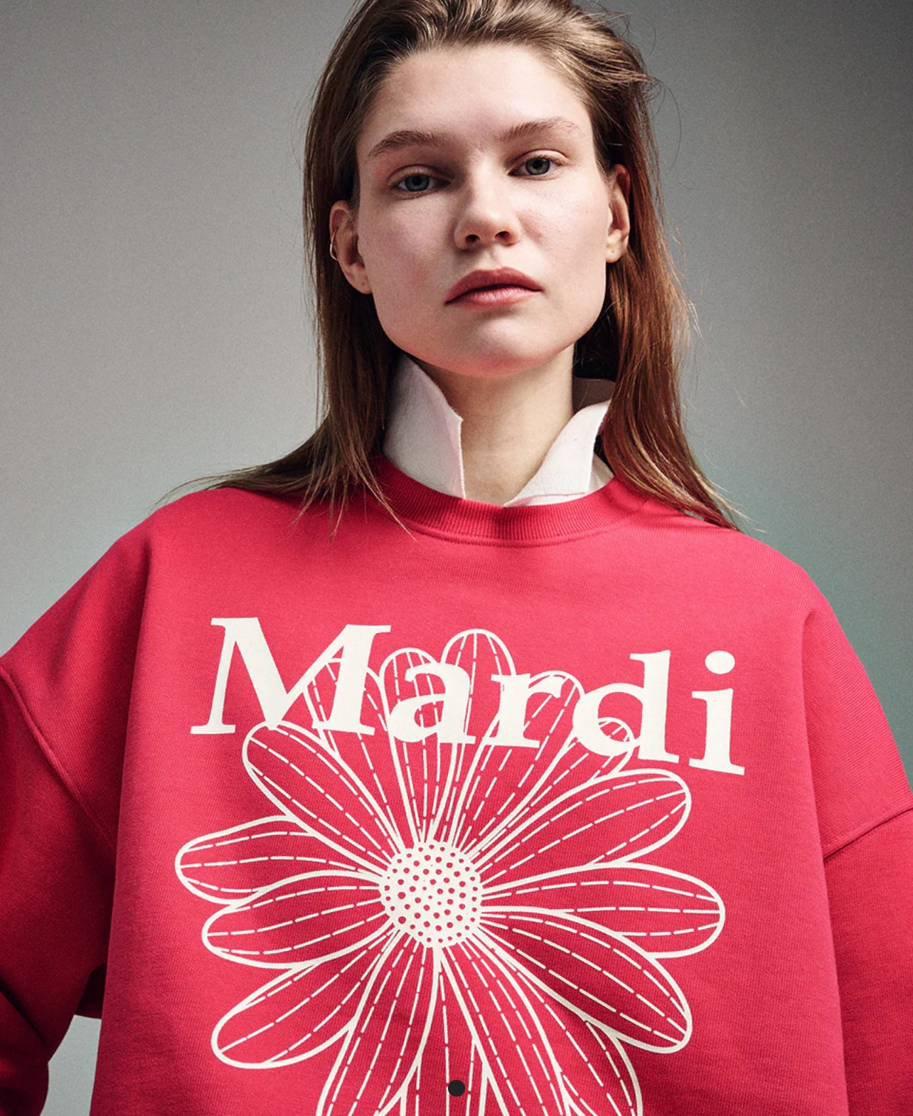 Mardi Mercredi SWEATSHIRT FLOWERMARDI_RED IVORY (Instock)