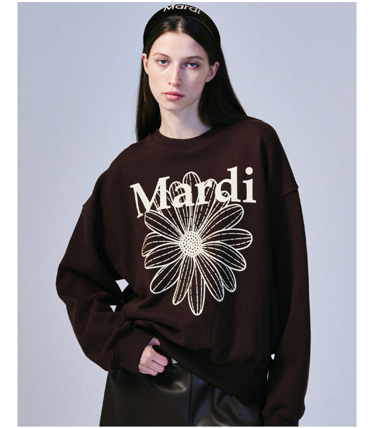 Mardi Mercredi SWEATSHIRT FLOWERMARDI_BROWN CREAM(Preorder)