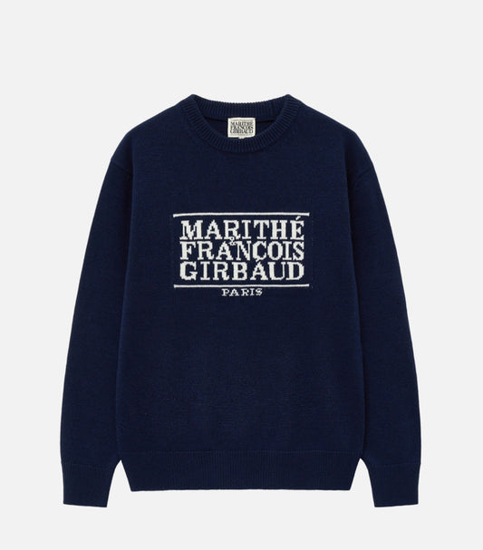 Marithe CLASSIC LOGO KNIT PULLOVER navy (Instock)