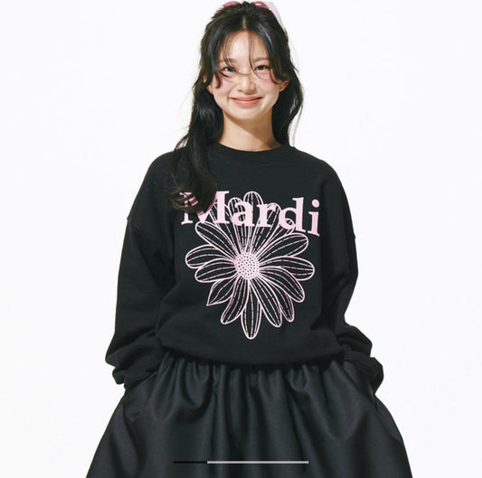 Mardi Mercredi BLACK PINK SWEATSHIRT FLOWERMARDI（Instock）