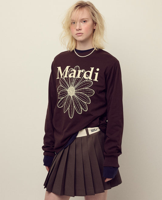 Mardi Mercredi TSHIRT LONG SLEEVE FLOWERMARDI_BROWN CREAM (Instock)