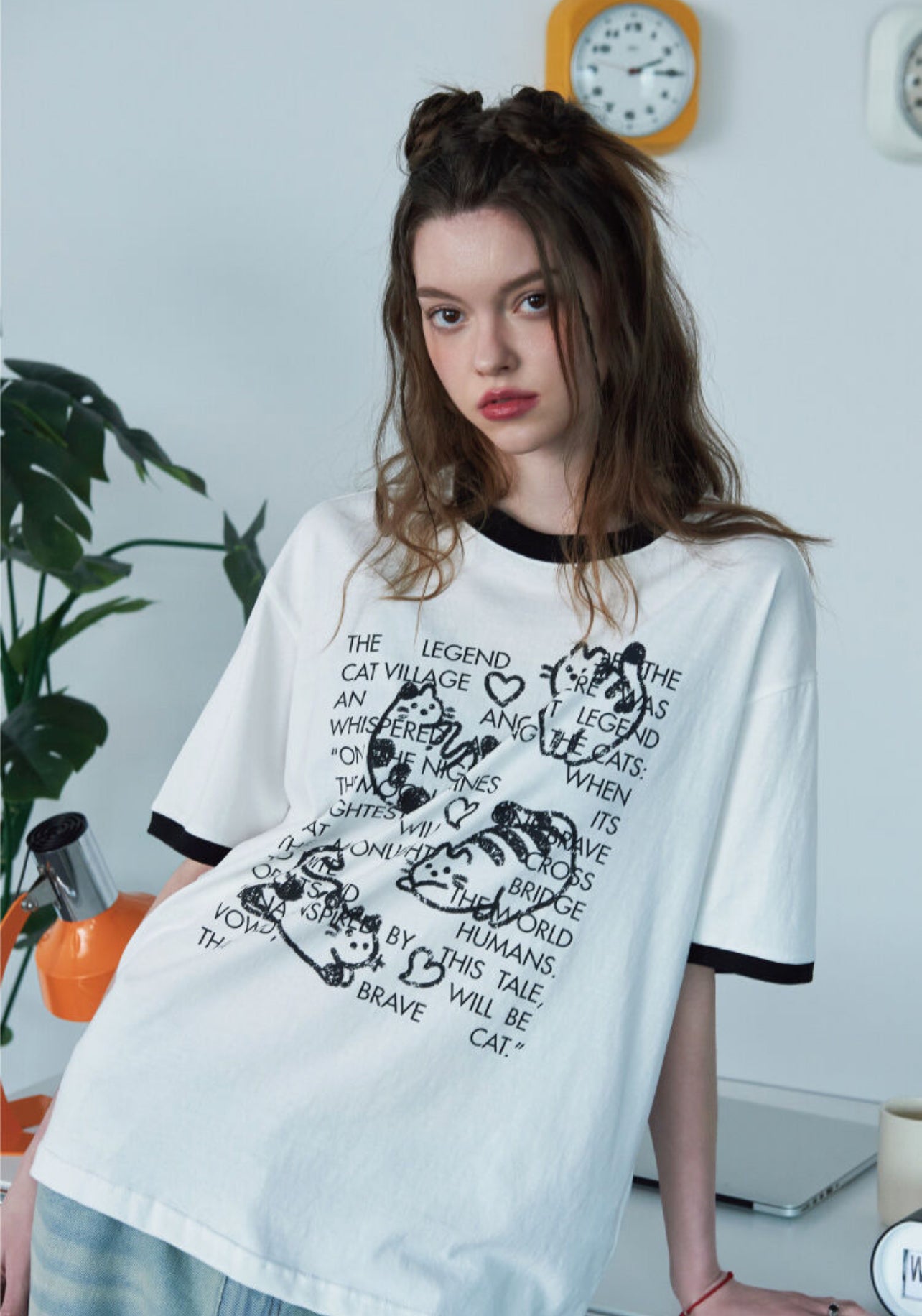 Korean Brand Happy Cats Tshirt (Preorder)