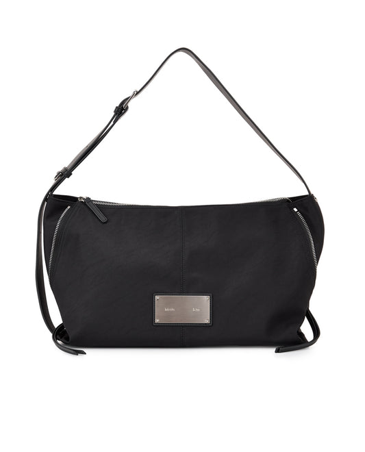 Matin Kim SIDE ZIPPER FABRIC SHOULDER BAG IN BLACK (instock)