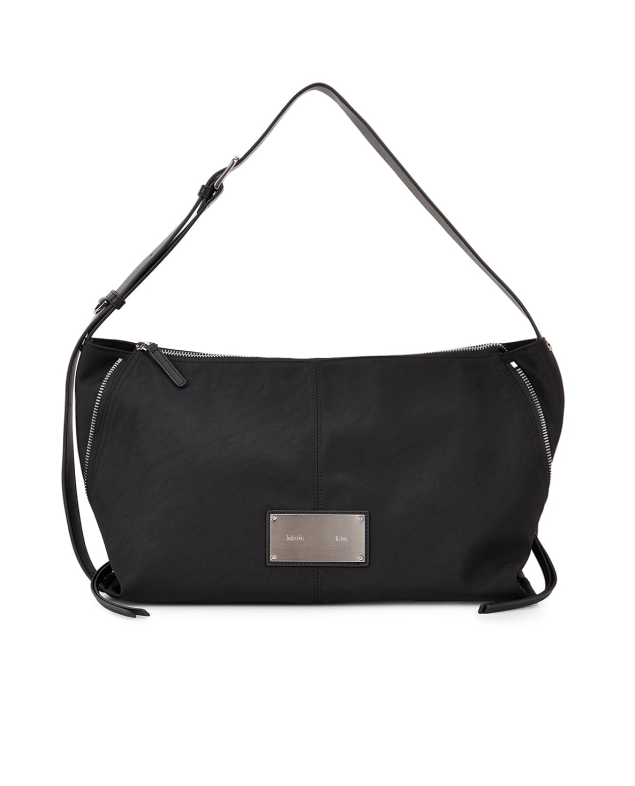 Matin Kim SIDE ZIPPER FABRIC SHOULDER BAG IN BLACK (Instock)