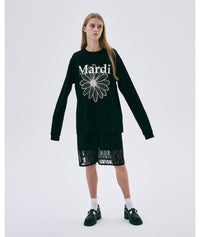 Mardi Mercredi UNISEX TSHIRT LONG SLEEVE FLOWERMARDI_BLACK IVORY(Preorder）