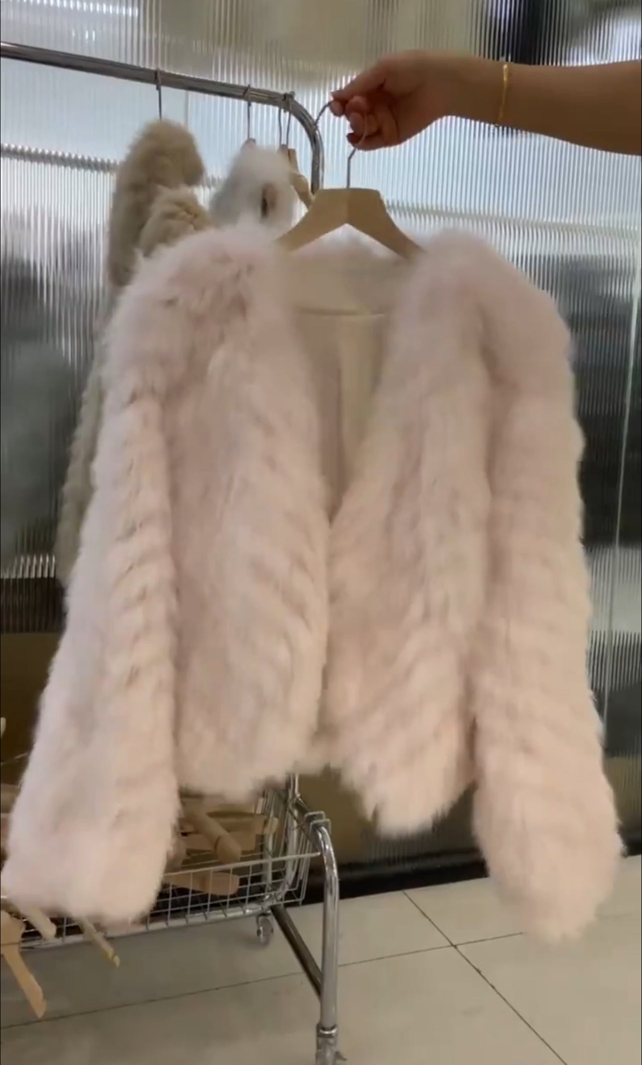 Kelly Designs Fox Fur Sakura Pink Jacket (Instock)