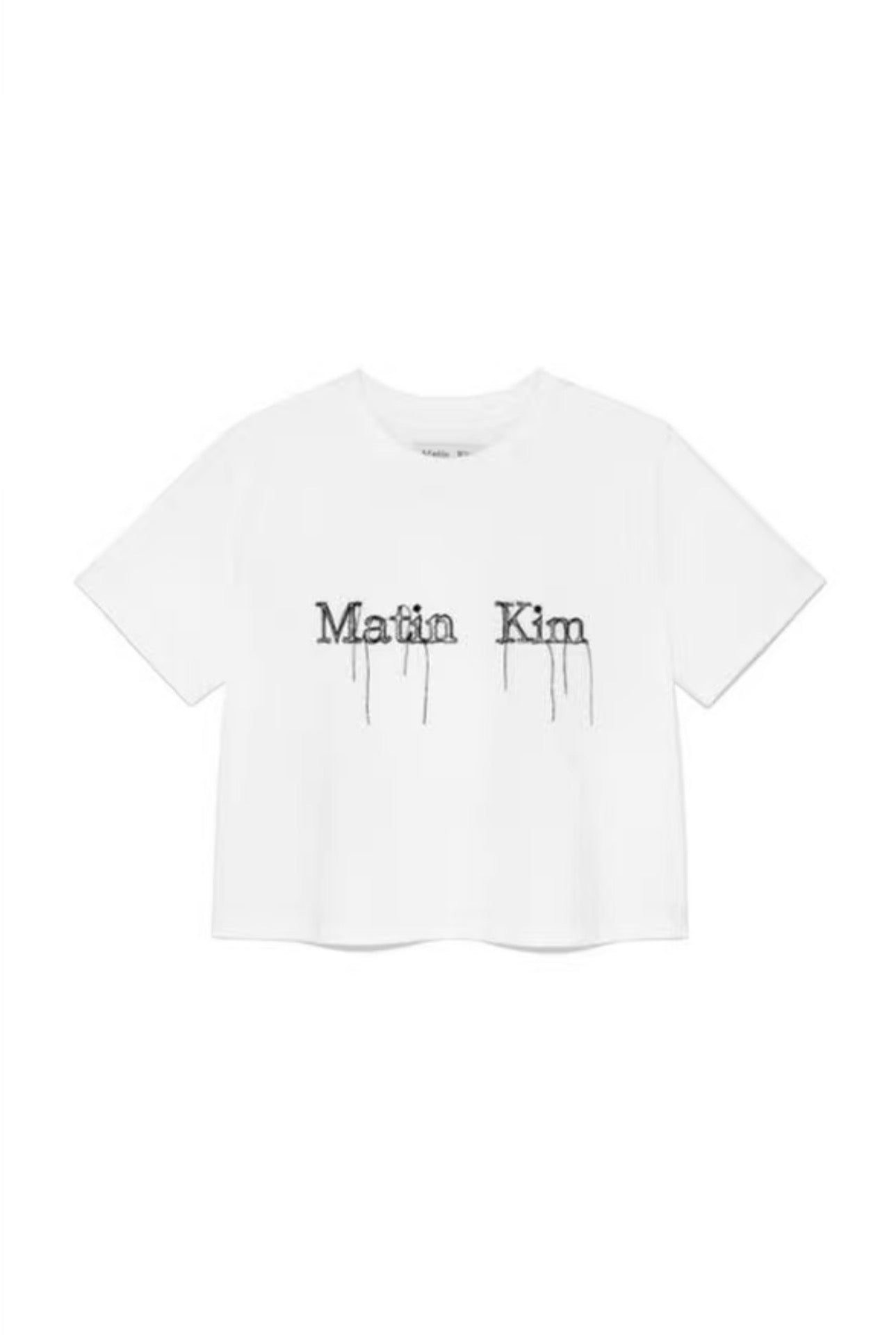 Matin Kim Logo Thread Point Crop White Top (Instock)