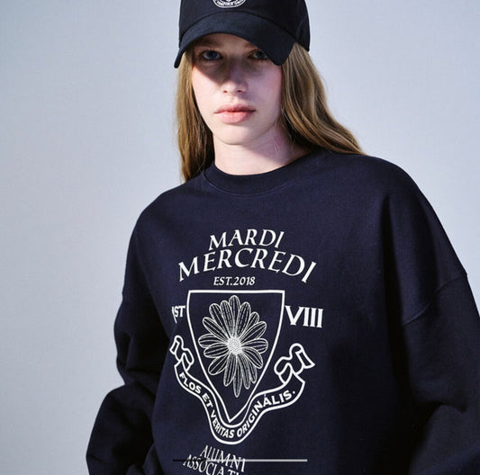 Mardi Mercredi SWEATSHIRT ALUMNI EMBLEM_NAVY IVORY(Pre-order)