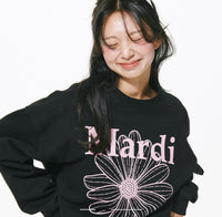 Mardi Mercredi BLACK PINK SWEATSHIRT FLOWERMARDI（Preorder）