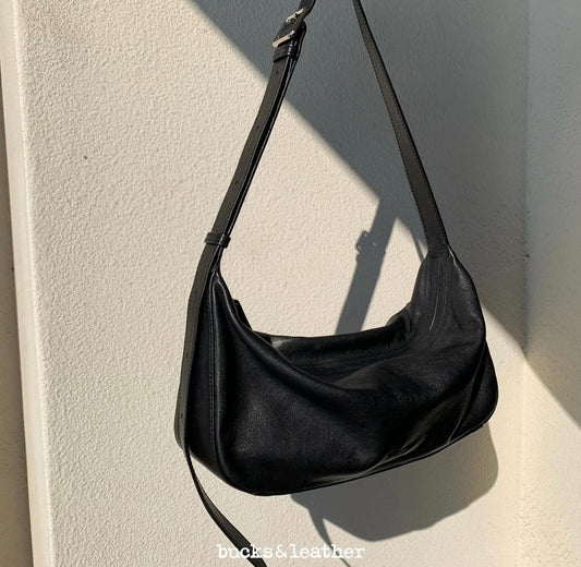 Korean APM Collection Black Leather Shoulder Bag (Instock)