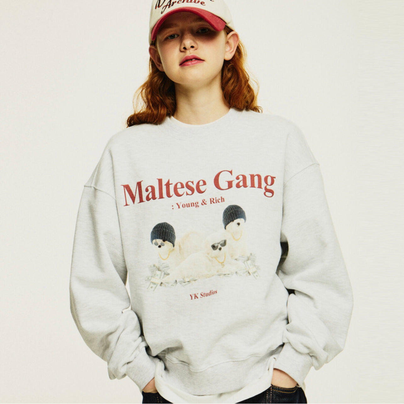 Waikei Maltese Gang Sweatshirt Melange White(Preorder)