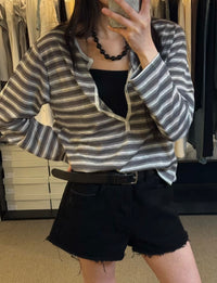 Korean APM Collection Stripe Long Sleeves Tshirt (Instock)