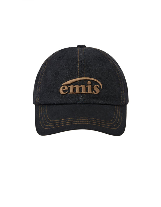 EMIS WASHED DENIM BALL CAP-GRAY/BLACK  (Preorder)