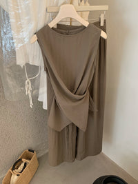 Kelly Designs 2-Piece Casual Khaki Set –Top, & Long Pants (Instock)
