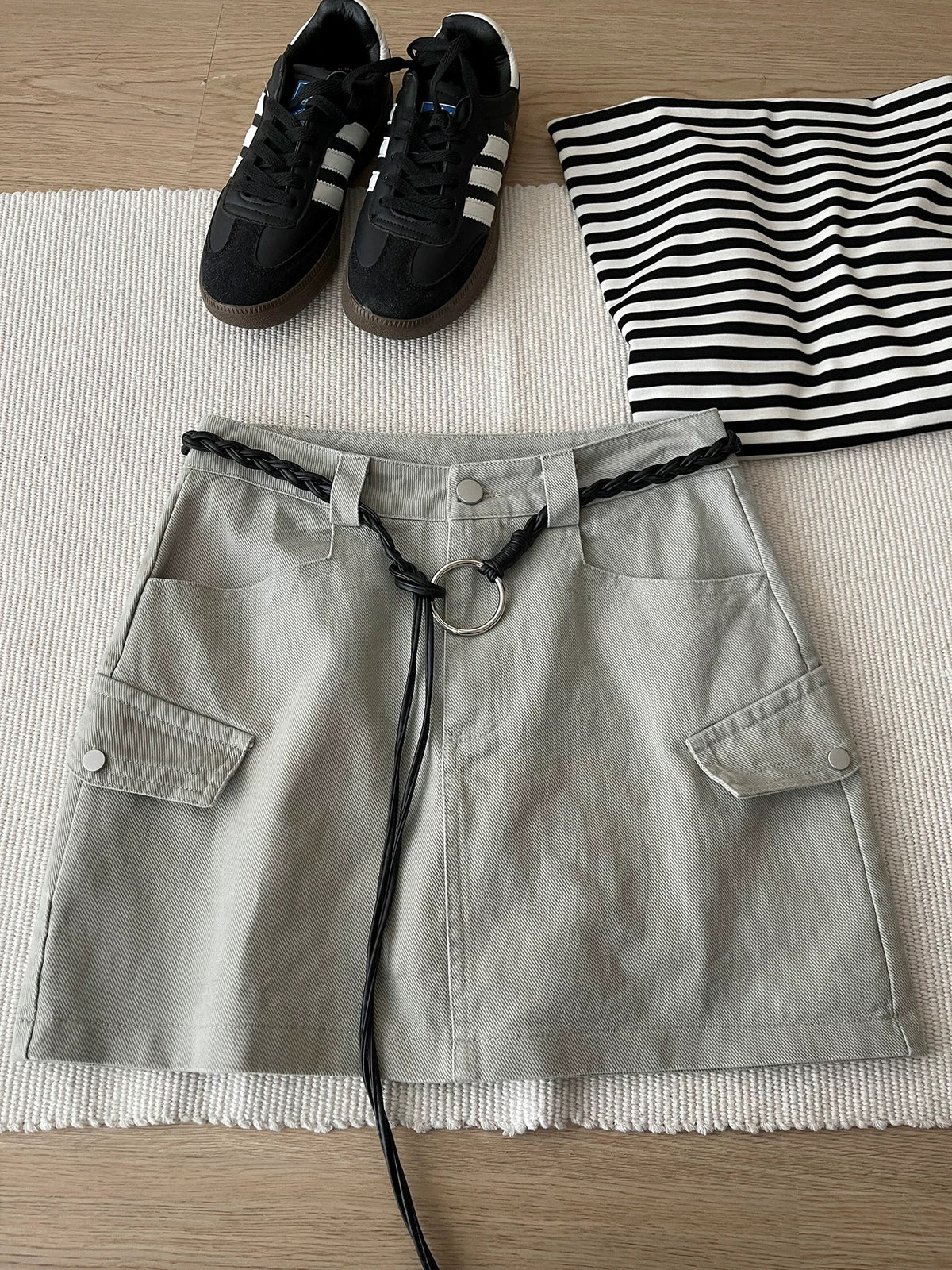 Kelly Designs Khaki Skirt Shorts With Belt (Instock)