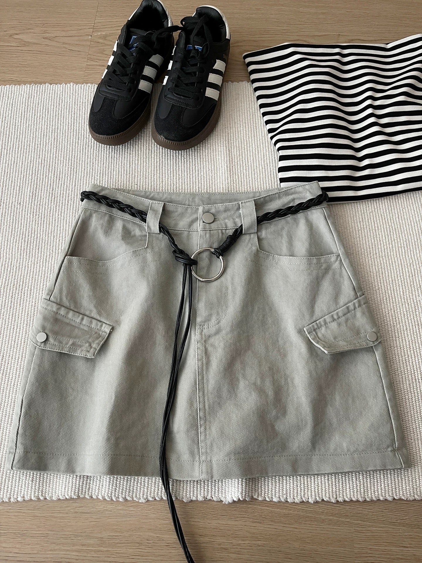Kelly Designs Khaki Skirt Shorts With Belt (Instock)