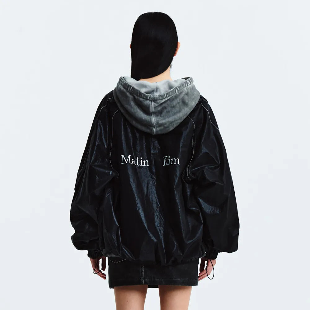 MATIN KIM LOGO COATING JUMPER IN Black (Preorder)