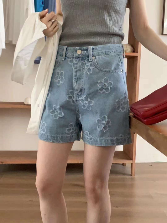 Kelly Designs Flowers Denim Shorts(Instock)