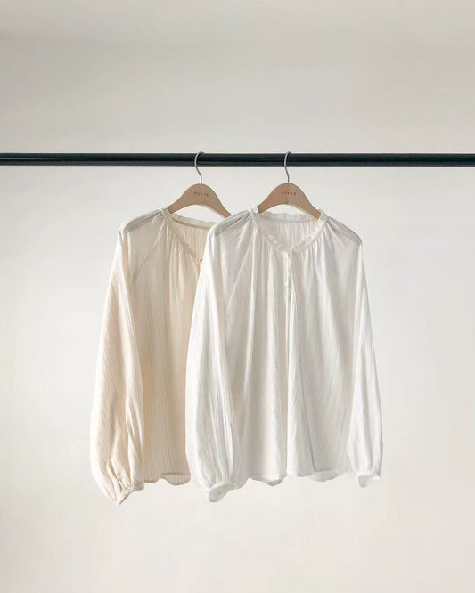 Korean APM Collection Ounce White Blouse (Preorder)