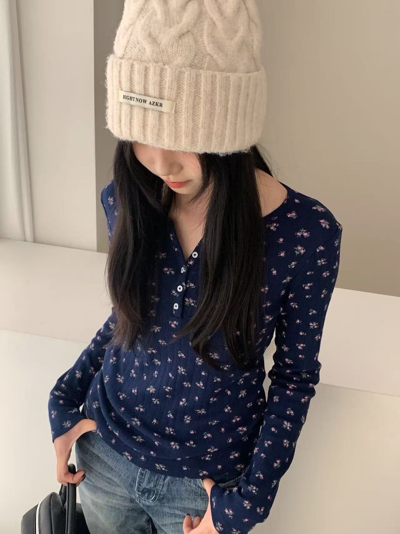 Kelly Designs 2-Color Cotton Floral Base Layer Top (Instock)