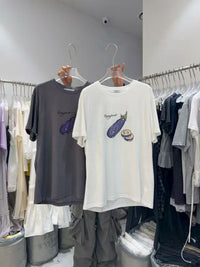 Korean APM Collection Eggplants Tshirt - 2 colors (Instock)