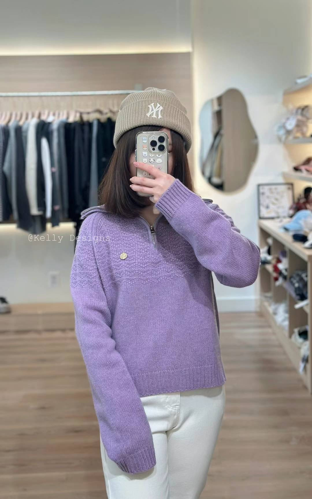 Kelly Designs Purple Half Zip up Sweatshirt (Instock)