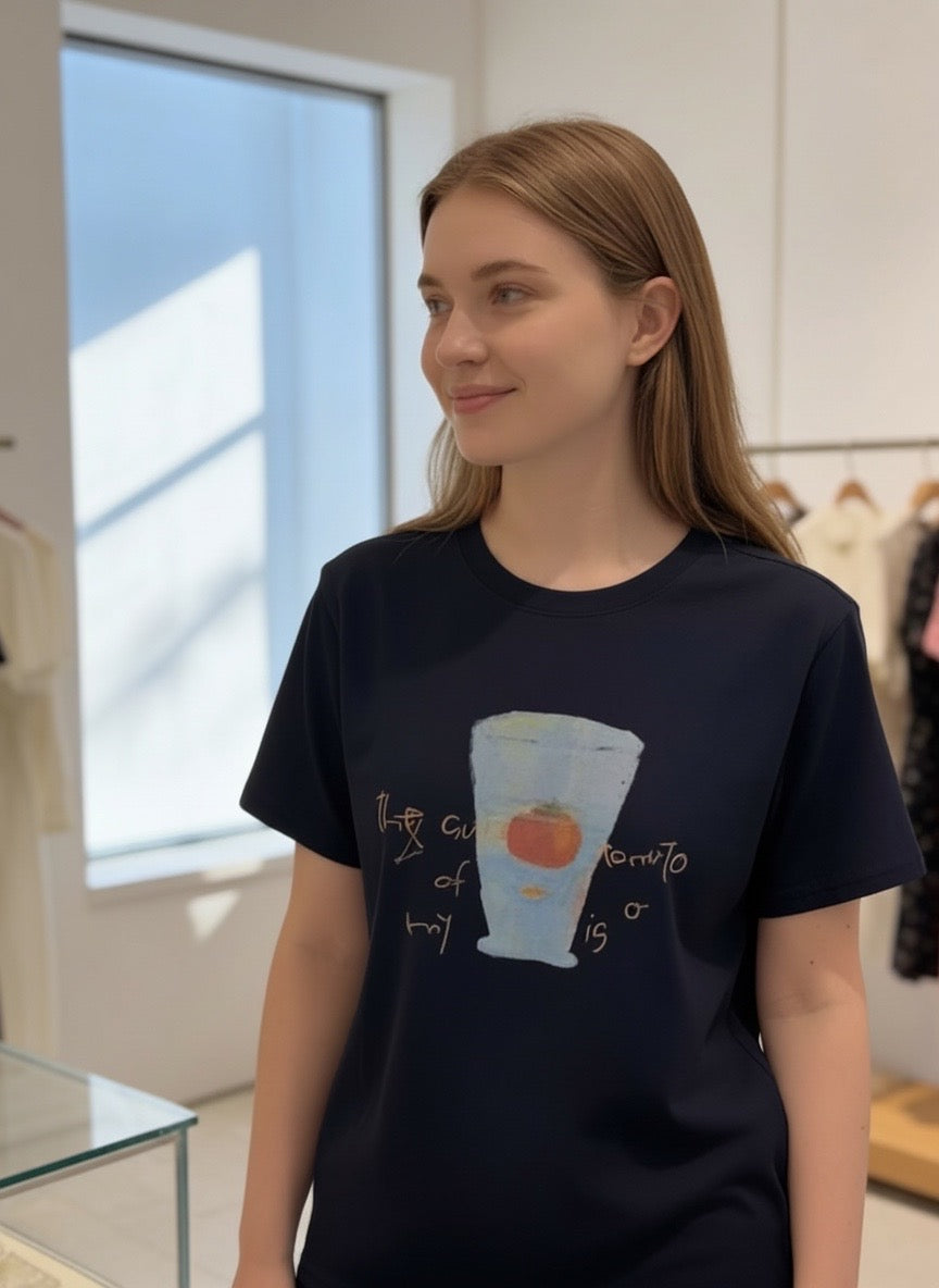 Kelly Designs Tomato Navy Tshirt (Instock)