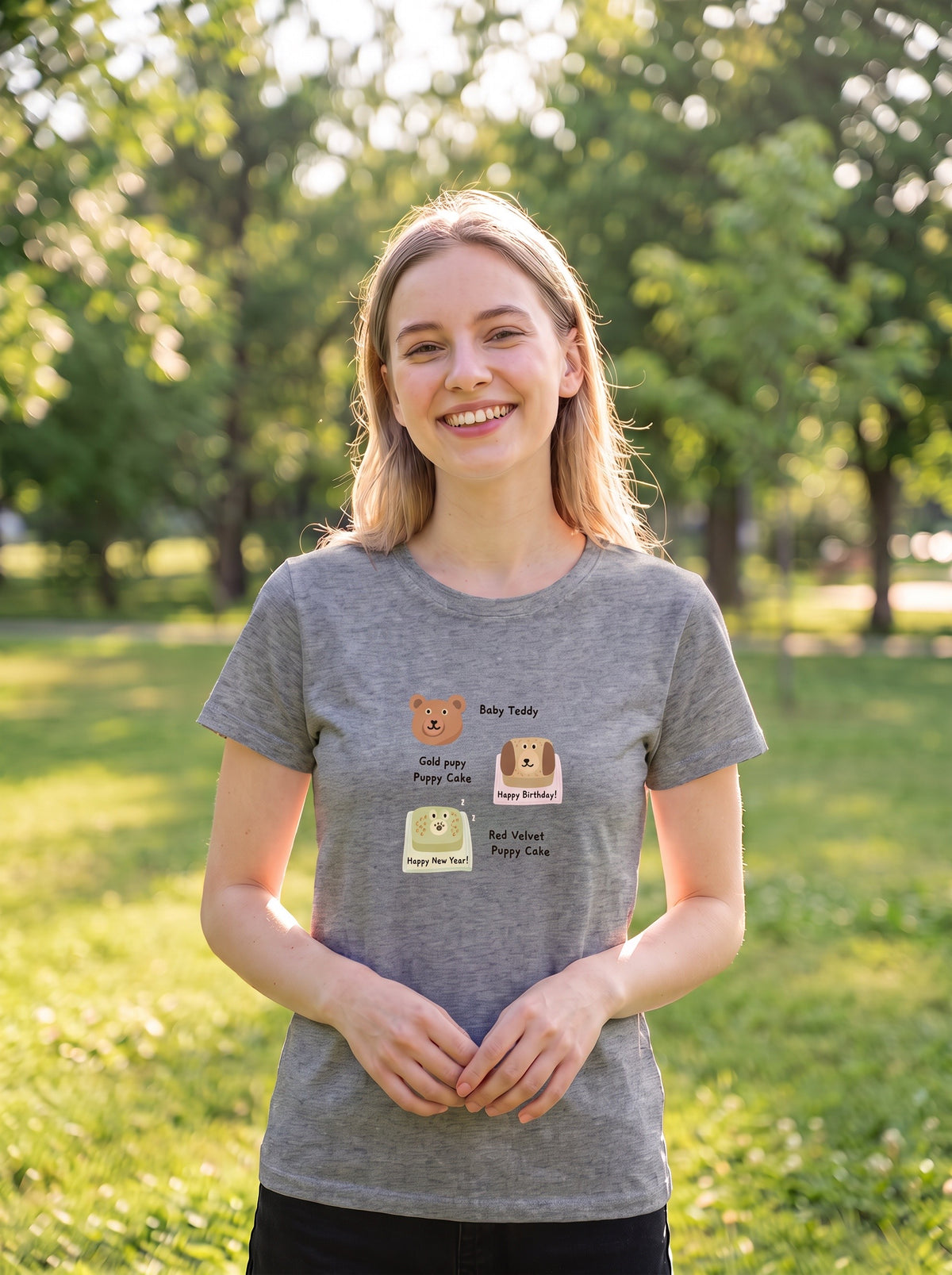 Kelly Designs Puppy Grey Tshirt（Instock)