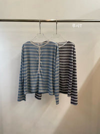 Korean APM Collection Stripe Long Sleeves Tshirt (Instock)