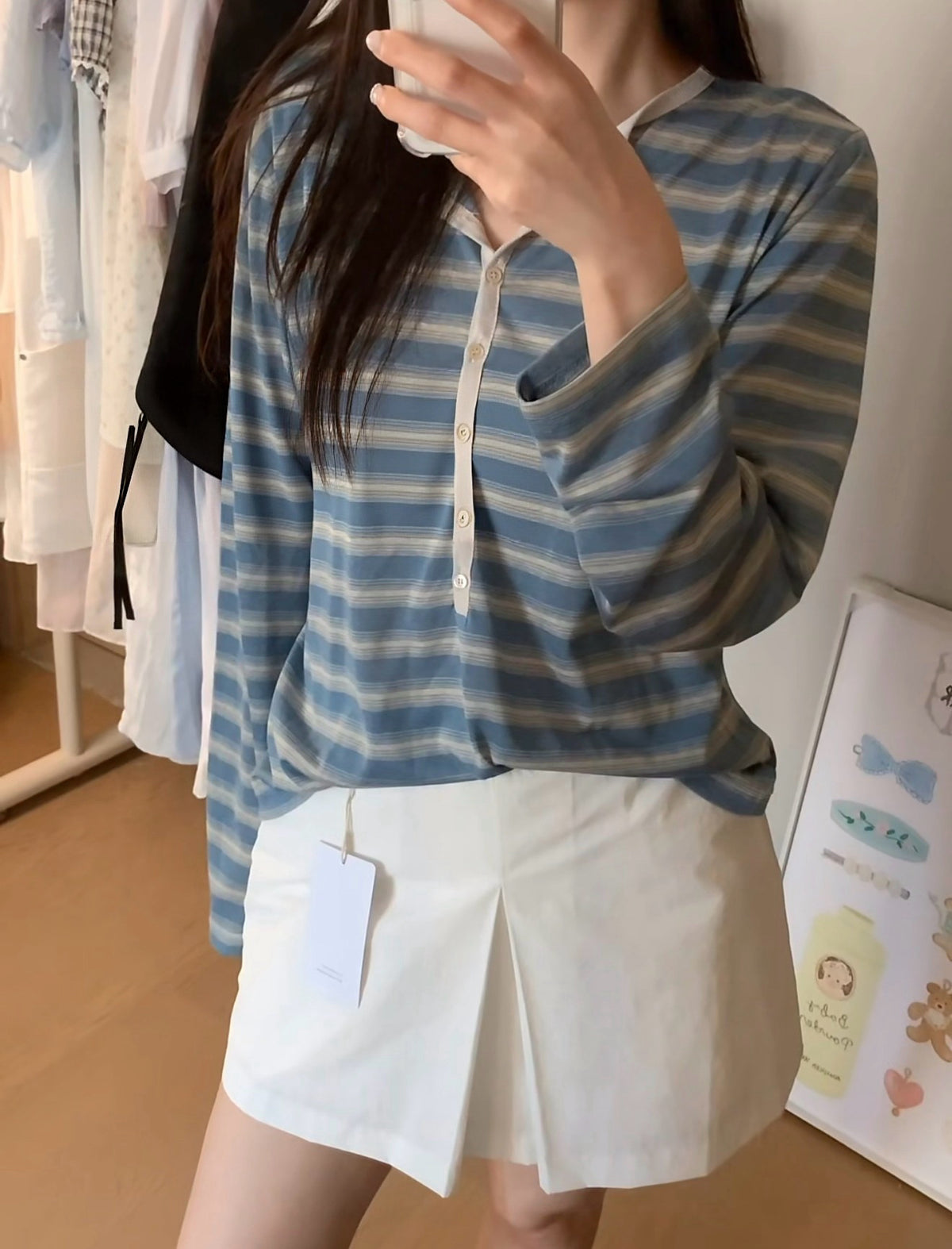 Korean APM Collection Stripe Long Sleeves Tshirt (Instock)