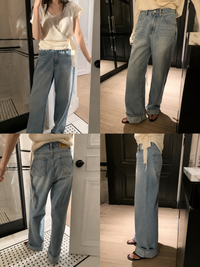 Korean APM Collection Light Wash Wide Leg Jeans (Instock)