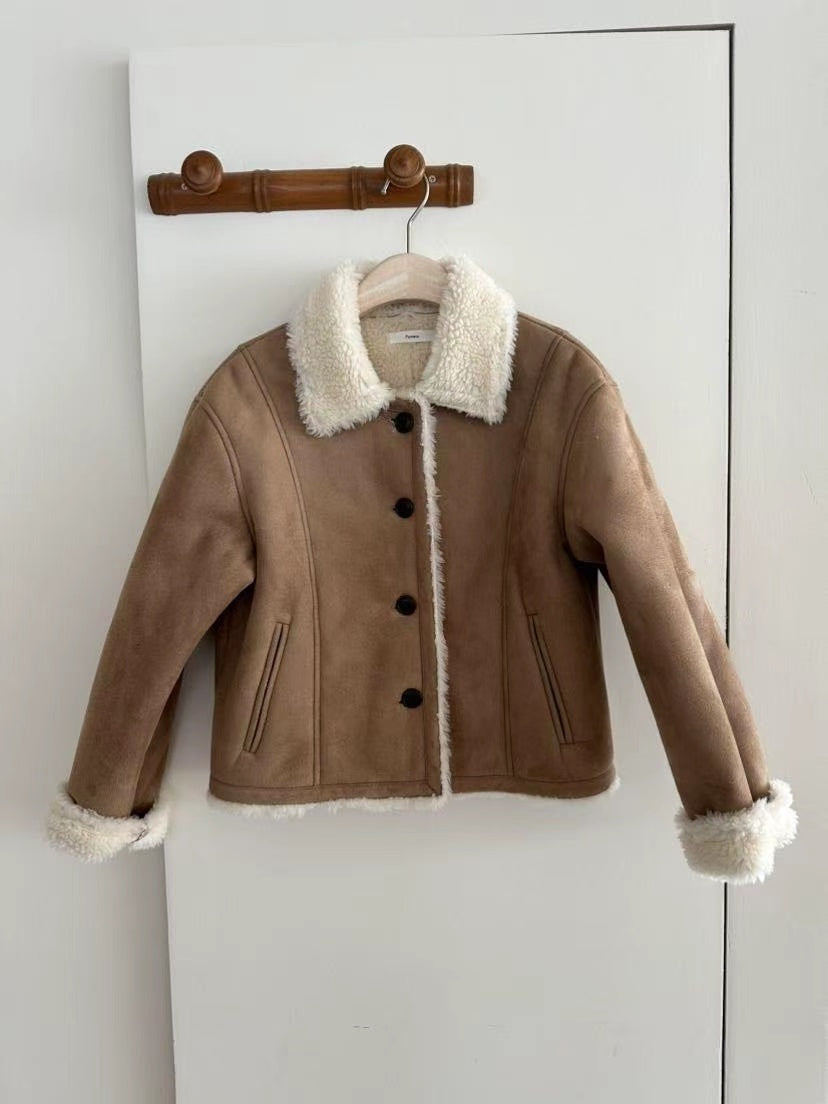 Korean APM Collection Shearling Brown Coat (Instock)