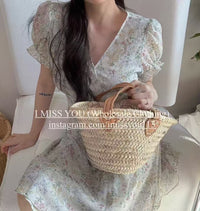 Korean APM Collection I Miss You Beige Flower Dress (Instock)