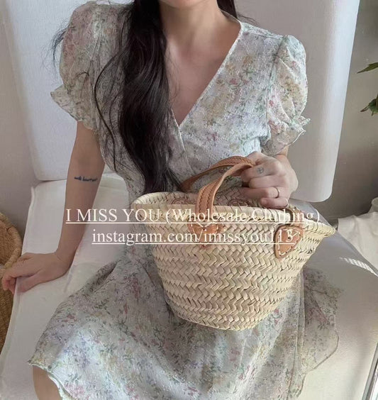 Korean APM Collection I Miss You Beige Flower Dress (Instock)